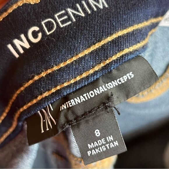 INC International Concepts Dark Indigo Blue Denim Shorts, Size 8/29, NWT - Picture 6 of 10